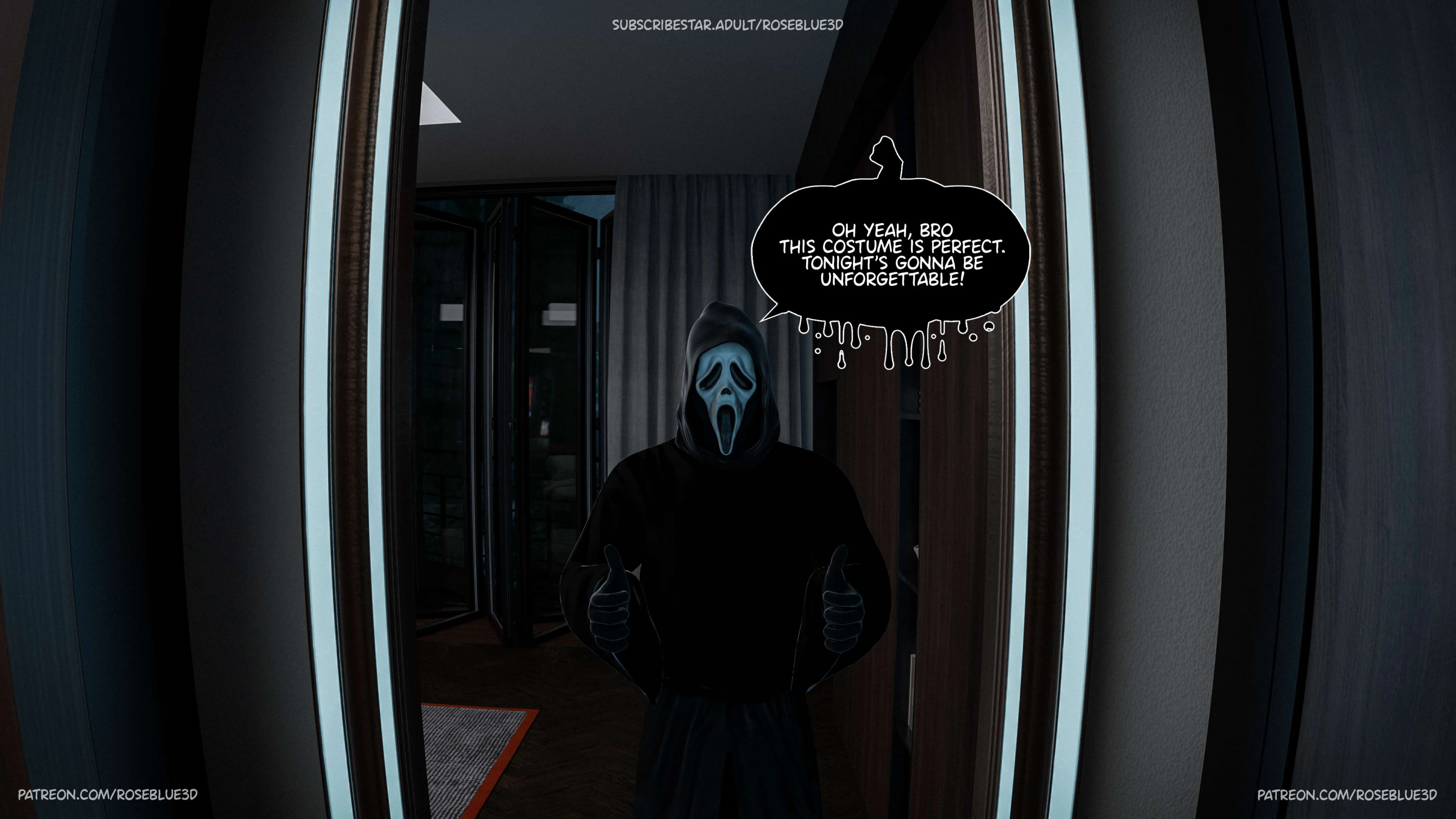 My Neighbor’s Widow 21-56 [RoseBlue3D], 47.5 . My Neighbor's Widow - Halloween Special - Ch.47.5, page 3 of 86