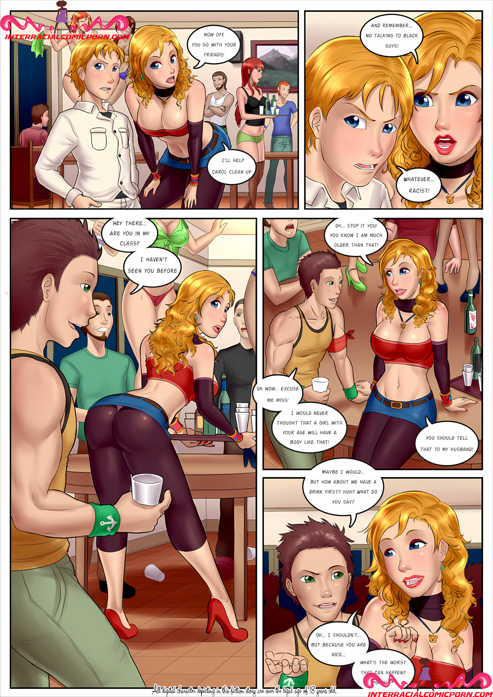 Party Slut [InterracialComicPorn], Party Slut 1, page 3 of 7