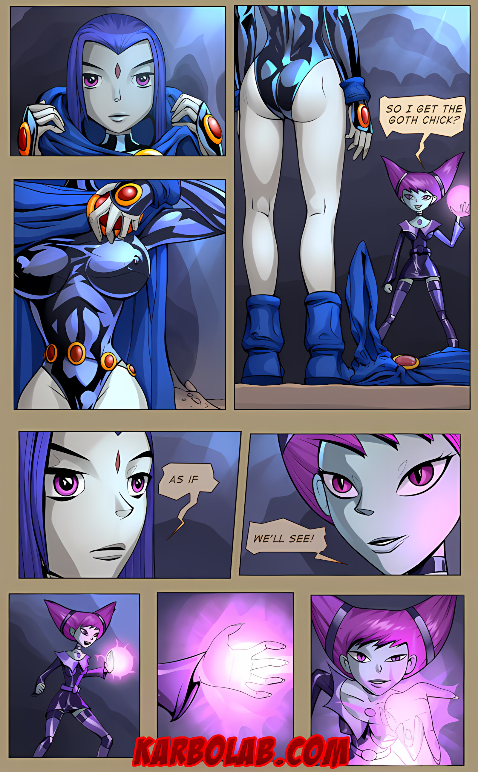 Raven vs Jinx (Teen Titans) [Karbo], Raven vs Jinx, page 2 of 8