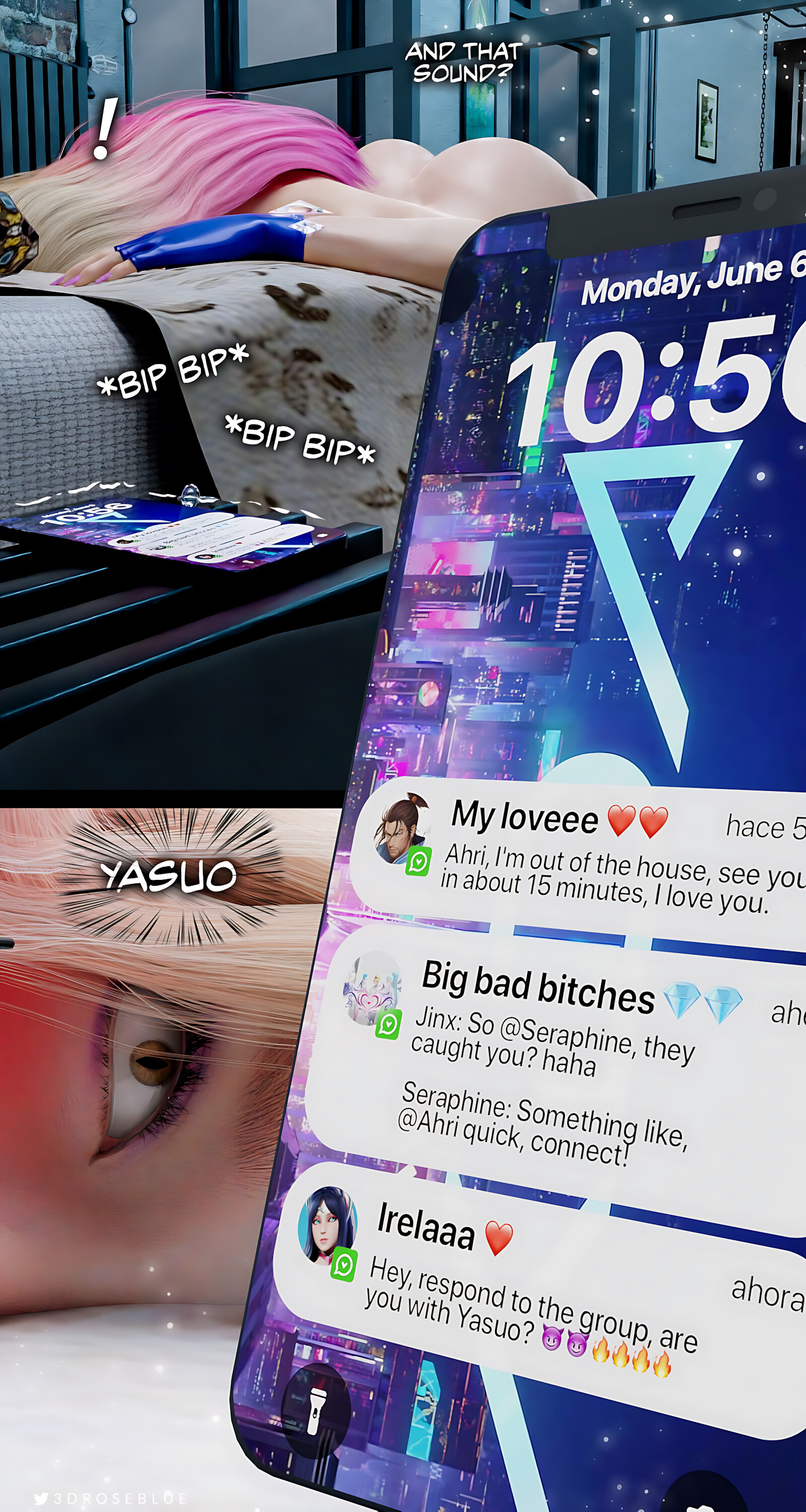 Seraphine Forbidden Love [Rose Blue 3D], Ahri Power Of Love - Chapter 3, page 59 of 65