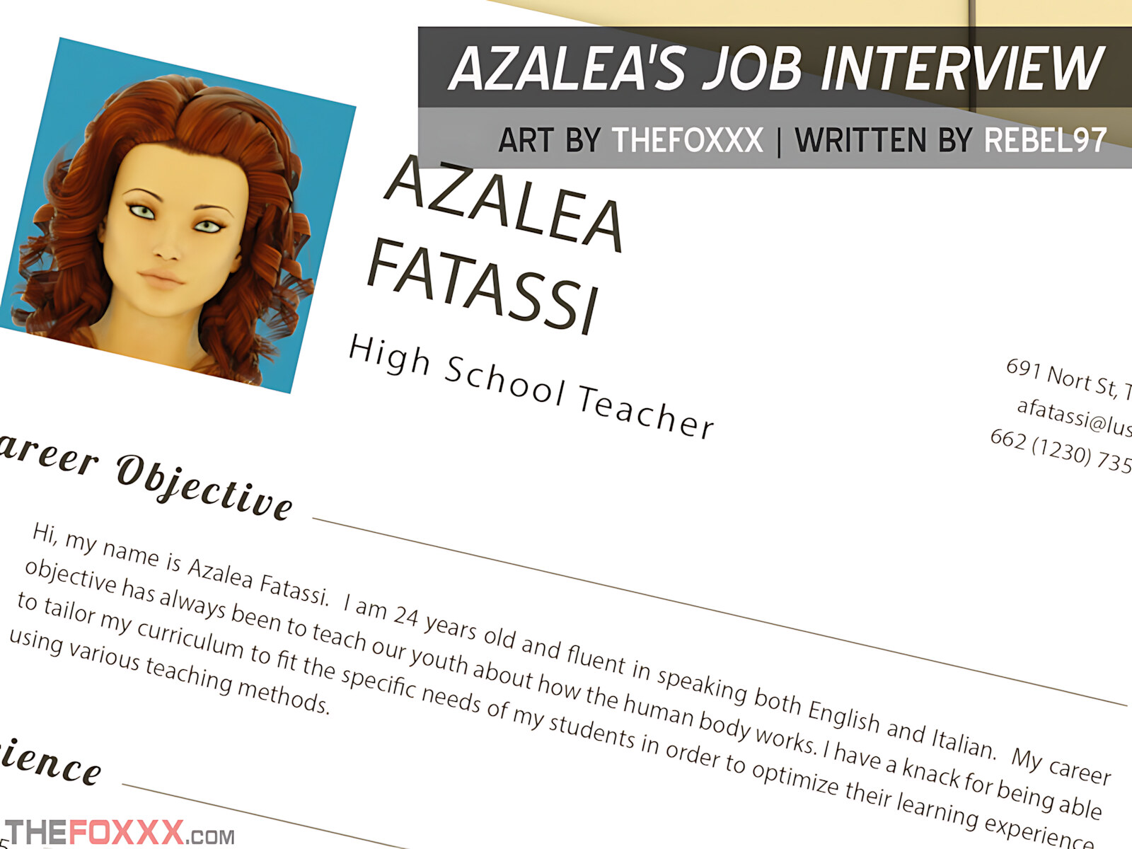 Azalea’s Job Interview [The Foxxx], Azalea's Job Interview, page 1 of 29