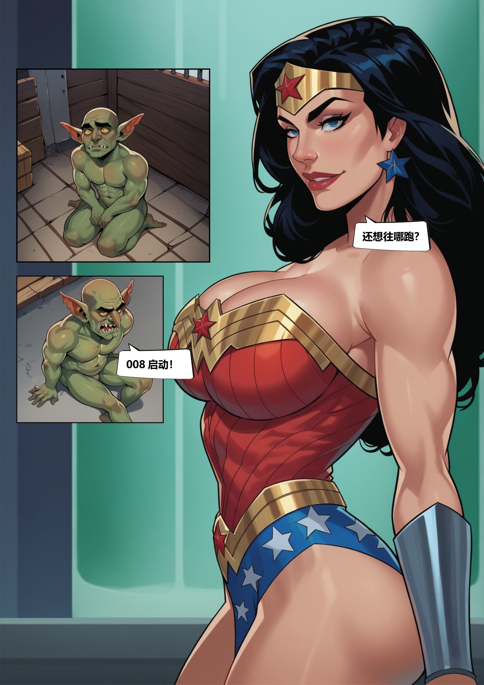 Wonder Woman with Goblins and Robots, 1. Wonder Woman with Goblins and Robots [Grazieeeee Adventure], page 4 of 28
