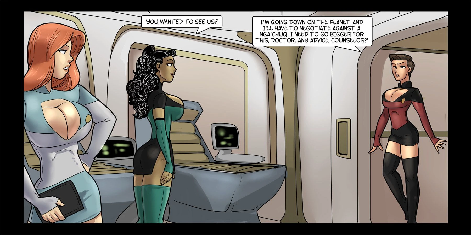 Galaxy Jaunt (Star Trek) [Rabies T Lagomorph], 1 . Galaxy Jaunt - Chapter 1 [Rabies T Lagomorph], page 12 of 39